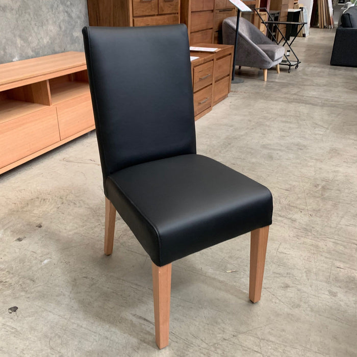 CLOUD Domus Upholstered Chair - Black Leather discounted furniture in Adelaide