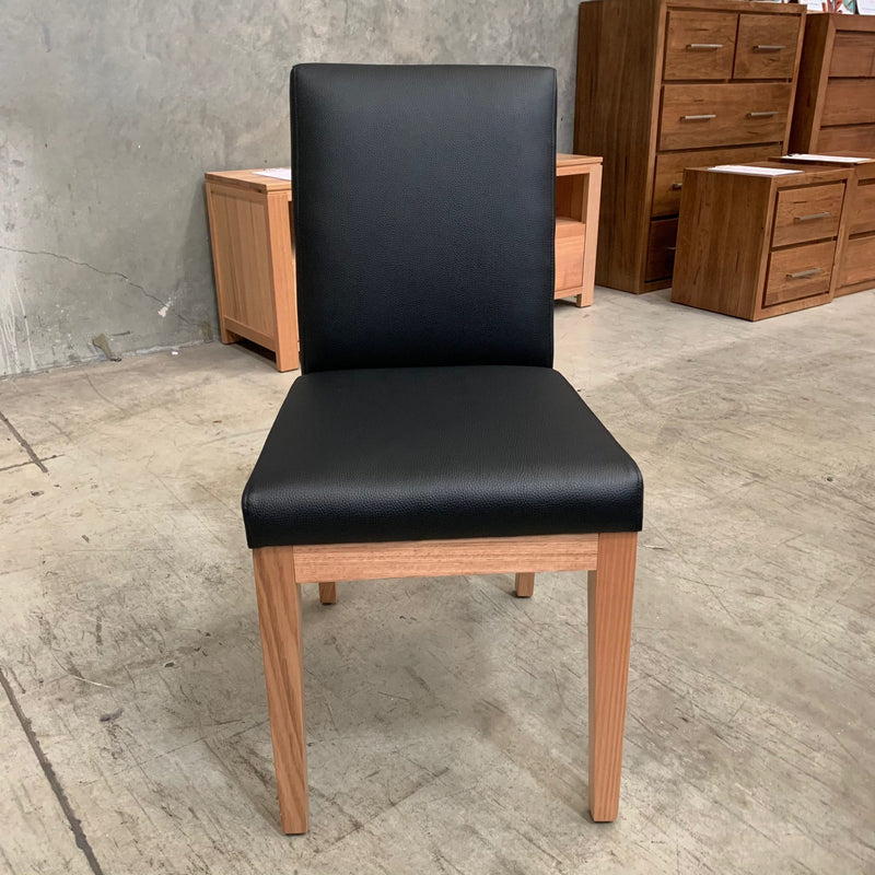 CLOUD Trent Upholstered Chair - Black P.U. discounted furniture in Adelaide