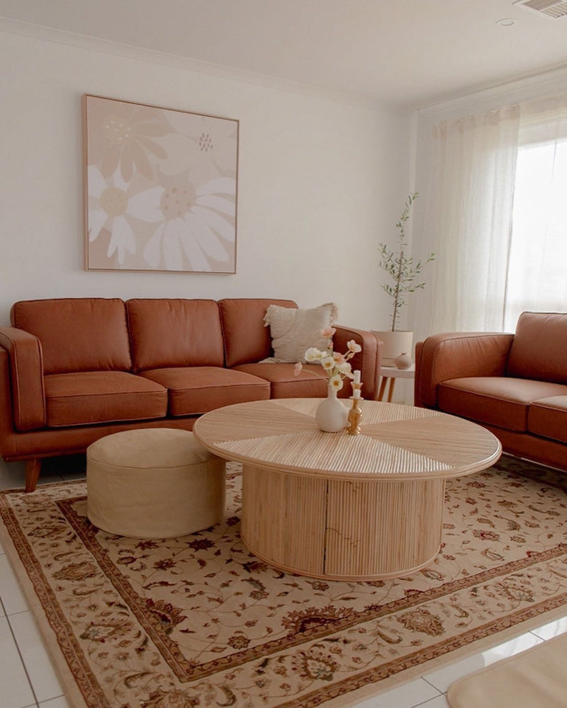 CORAL Dahlia 3 Seat Sofa - Tan Fabric discounted furniture in Adelaide