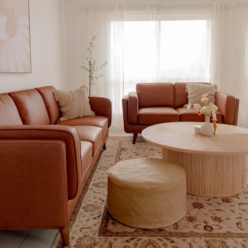 CORAL Dahlia 3+2 Seat Sofa - Tan Fabric discounted furniture in Adelaide