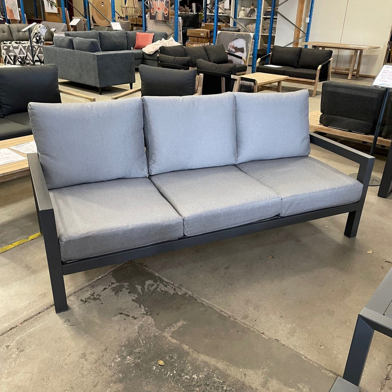 GOOD Matzo Outdoor 3 Seat Lounge -Gunmetal discounted furniture in Adelaide