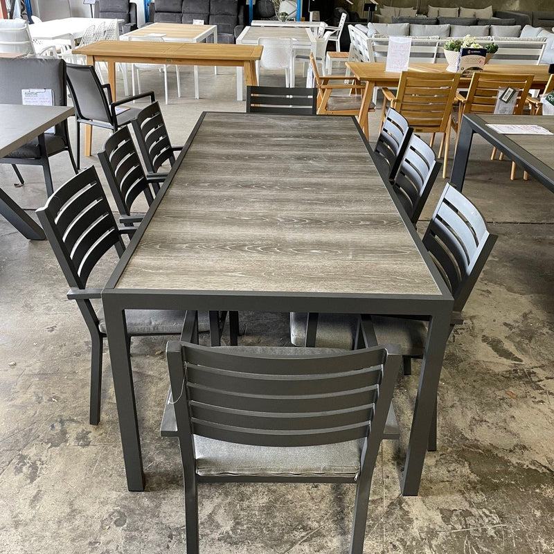 GOOD Ekaterina fixed 227cm table- Gunmetal discounted furniture in Adelaide