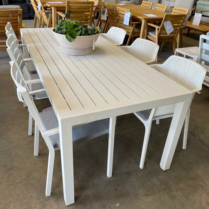 Australian Furniture Warehouse Matzo Post leg table 210X 90cm- White discounted furniture in Adelaide