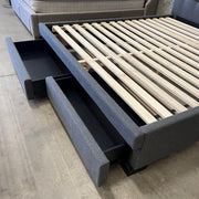 Australian Furniture Warehouse Memphis Bed King with Drawers -Dark Grey discounted furniture in Adelaide