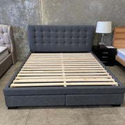 Australian Furniture Warehouse Memphis Bed King with Drawers -Dark Grey discounted furniture in Adelaide