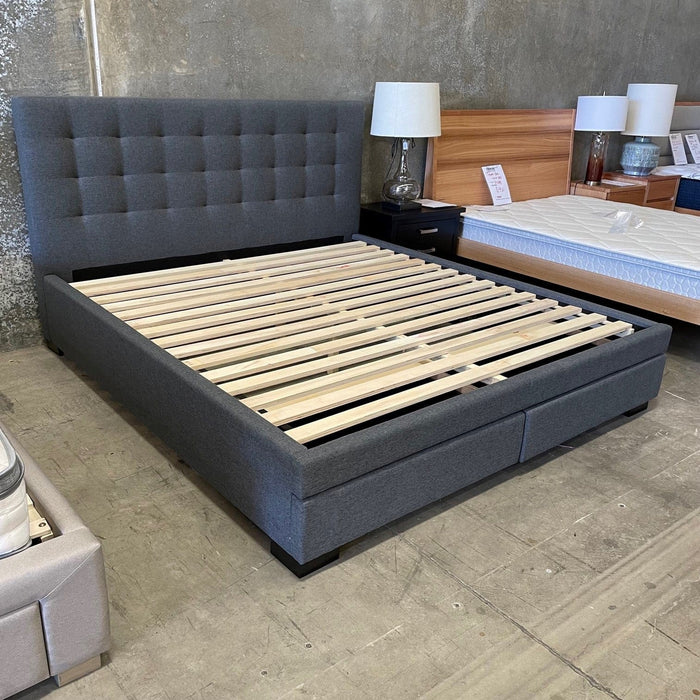 Australian Furniture Warehouse Memphis Bed King with Drawers -Dark Grey discounted furniture in Adelaide