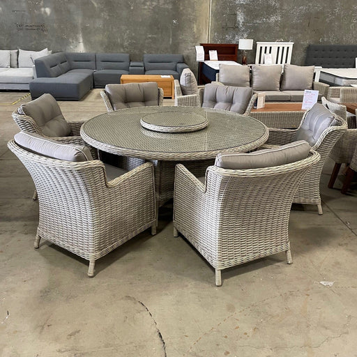 GOOD Monarto 7 piece Round 1700Dining set discounted furniture in Adelaide