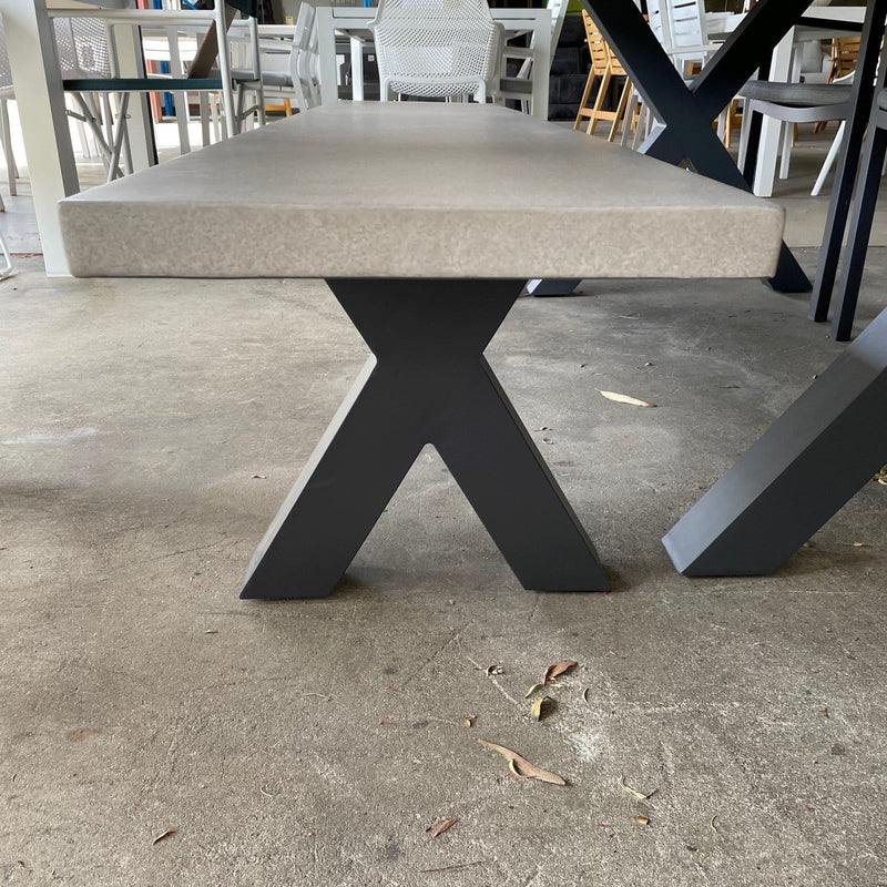 GOOD Switch Bench Industrial Gunmetal legs discounted furniture in Adelaide