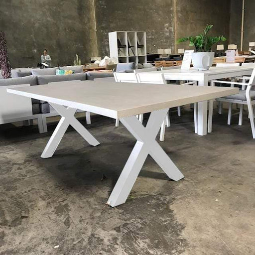 GOOD Switch Table Industrial White Leg discounted furniture in Adelaide