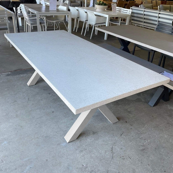 GOOD Switch Table Terrazzo Top White Leg discounted furniture in Adelaide